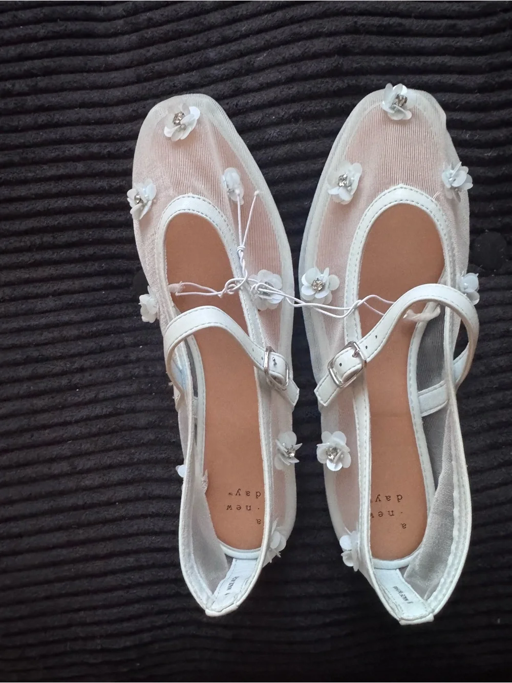a new day light blue Floral Mesh Ballet Flats size 9